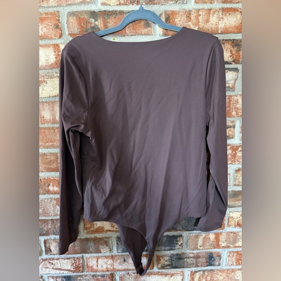 Nuuds Coffee scoop neck Long Sleeve Bodysuit - Picture 3 of 6